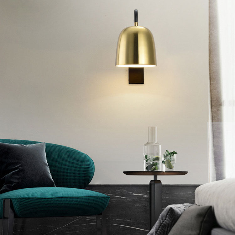 Nordic Minimalist Gold Dome Rotatable 1-Light Wall Sconce Lamp