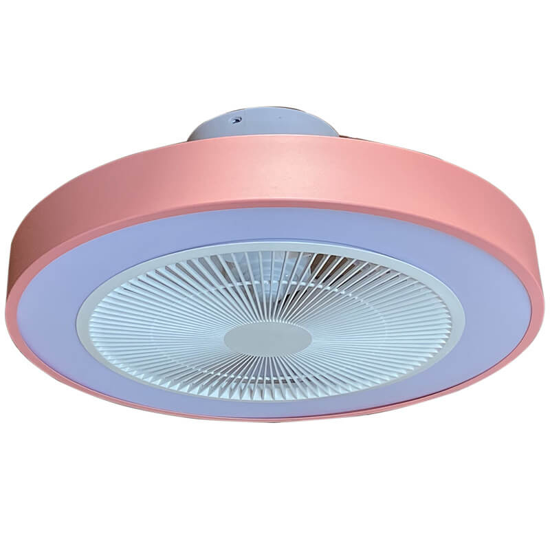 Moderne, minimalistische, einfarbige LED-Deckenventilatorleuchte aus Eisen und Kupfer