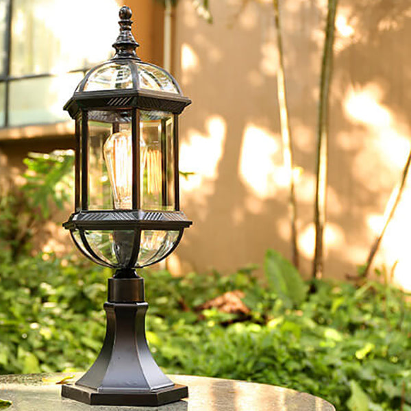Europäische Vintage-Zaun-Pfostenleuchte Patio Outdoor Wasserdichte Gartenleuchte 