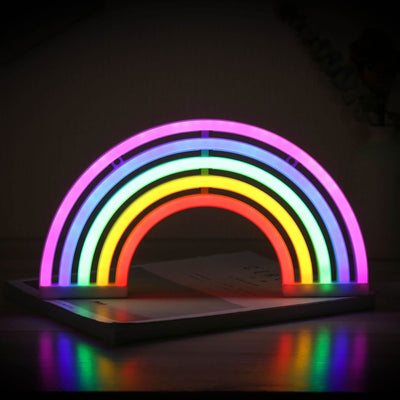 Moderne Kunststoff Fünf-Farben-Regenbogen LED Neon Dekoratives Licht 