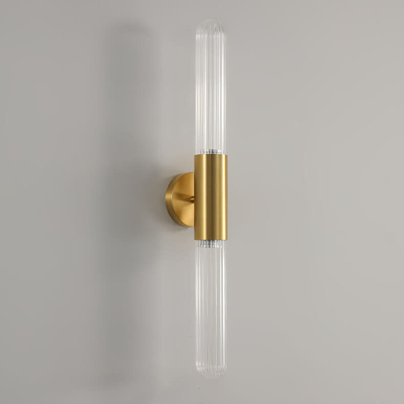 Moderne Leichte Luxus Lange Gold Klare Kupfer Glas 1-Licht Wandleuchte Lampe 