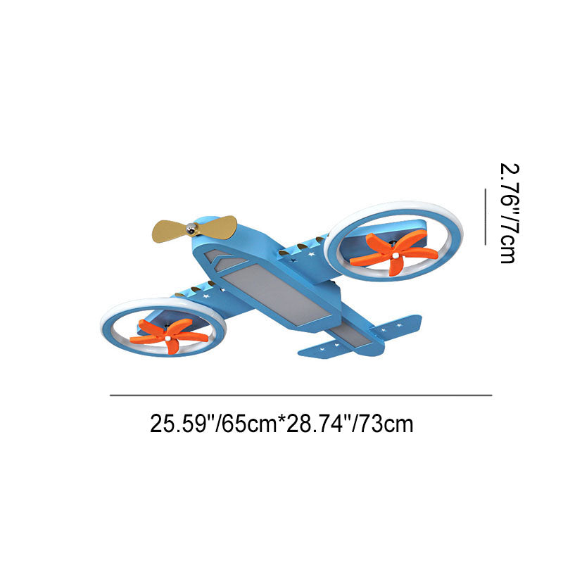 Luz de techo LED azul para niños con montaje empotrado de avión de dibujos animados creativo y sencillo 