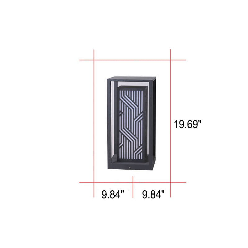 Modernes, minimalistisches quadratisches Liniendesign im Freien wasserdichte Landschaftswegleuchte 