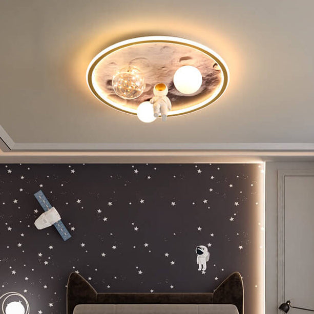 Cartoon Childlike Creative Spaceman Design LED Flush Mount Light