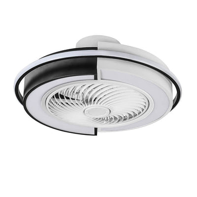 Modern Creative Round LED Semi-Flush Mount Ceiling Fan Light