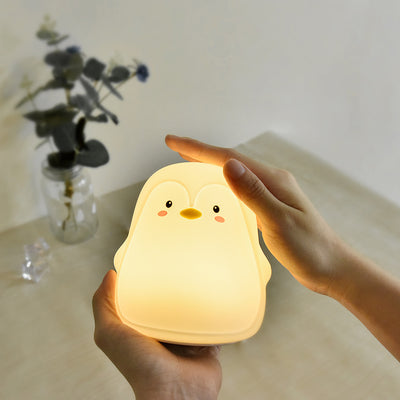 Cartoon Penguin Silicone USB LED Kids Night Light Table Lamp