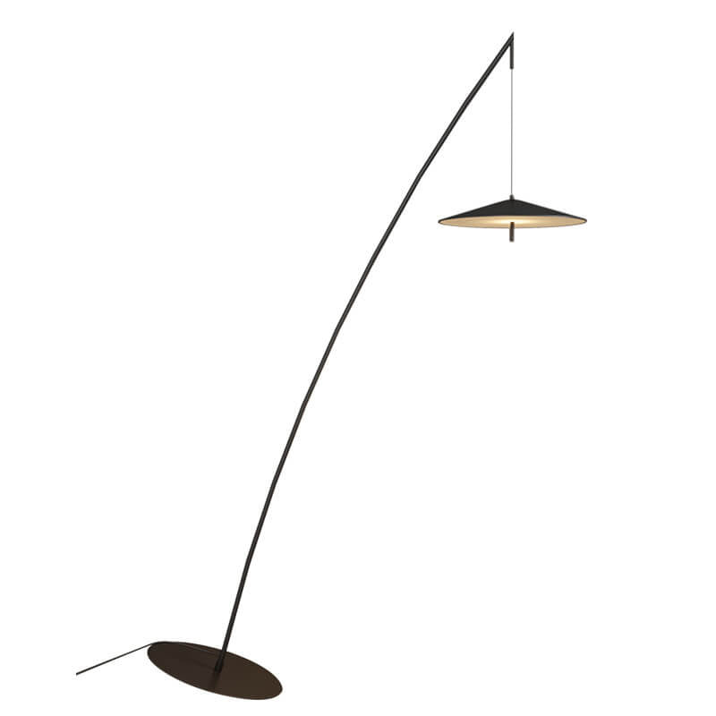 Lámpara de pie LED de hierro negro de estilo nórdico contemporáneo con diseño inclinado tipo caña de pescar para sala de estar y dormitorio 