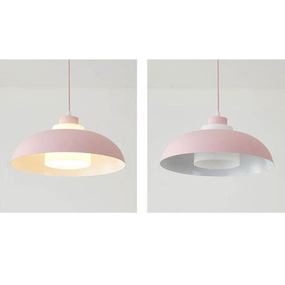 Modern Solid Color Macaron Acrylic Aluminum 1-Light Pendant Light
