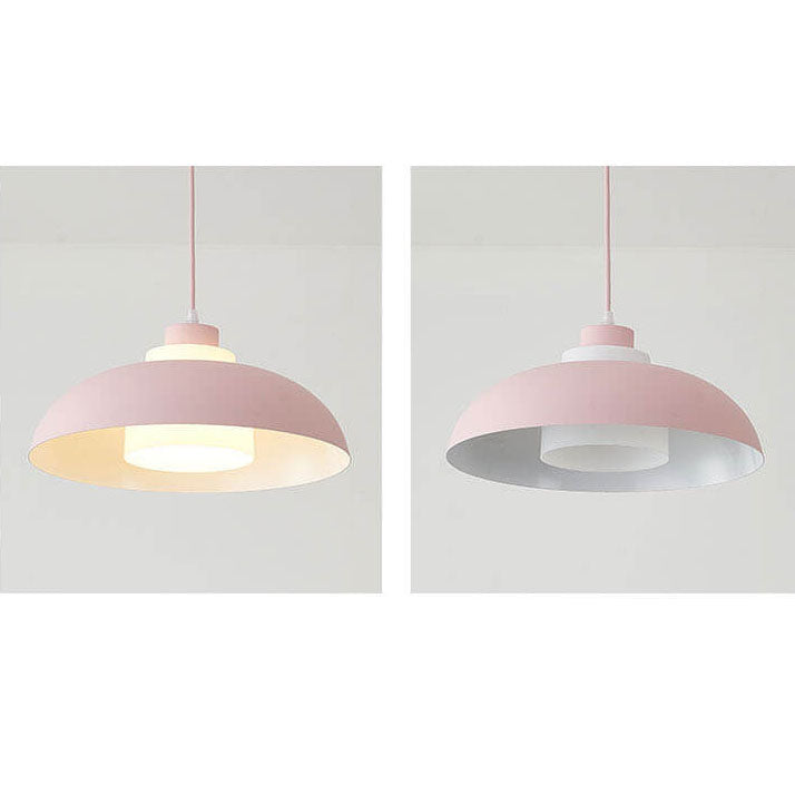 Modern Solid Color Macaron Acrylic Aluminum 1-Light Pendant Light
