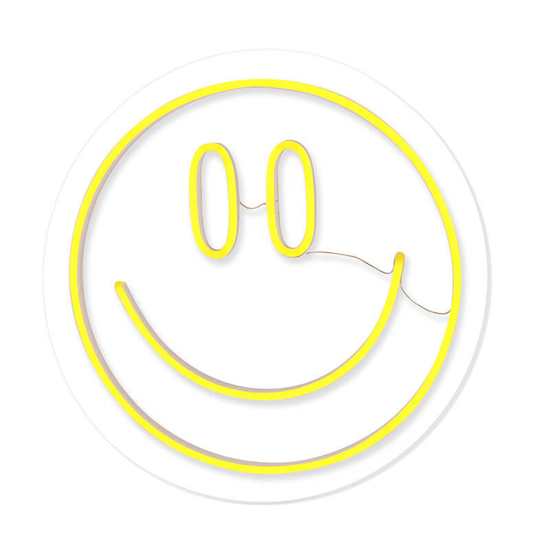 Zeitgenössische kreative Neon-Smiley-LED-Dekoleuchte aus Kunststoff für stimmungsvolle Beleuchtung im Schlafzimmer 