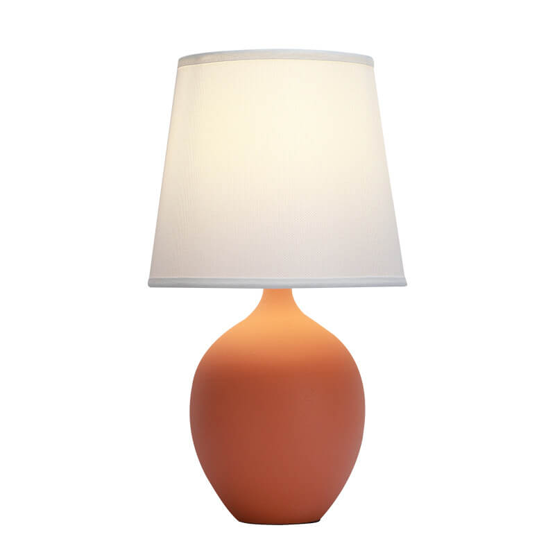 Nordic Fabric Shade Color Ceramic Base 1-Light Table Lamp