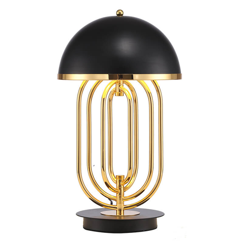 Lampe de table rotative de luxe en métal et aluminium à 2 lumières de lumière moderne 