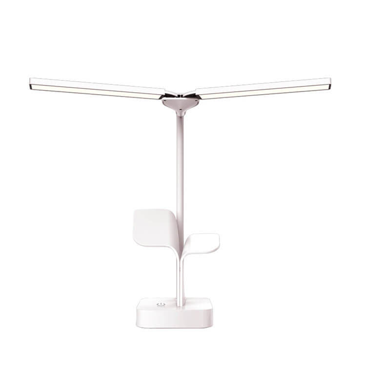 Modern Folding Dual Lamp Plug-In Station Table Lamp