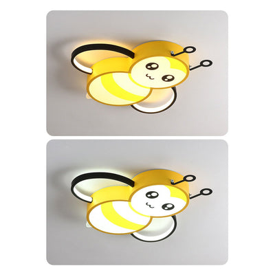 Nordic Childlike Cartoon Bee Design LED Flush Mount Light