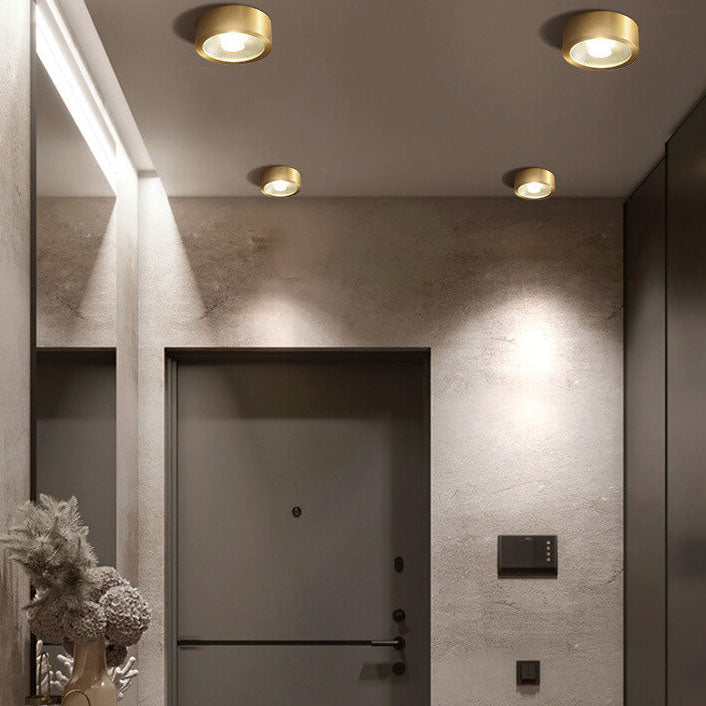 Moderne luxuriöse runde Kupfer-Ultraflach-LED-Deckenleuchte für den Flur 