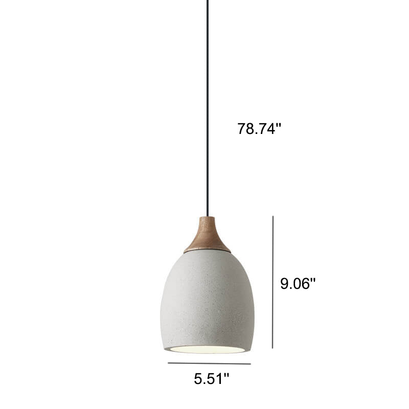 Minimalist Cement Dome 1-Light Pendant Light