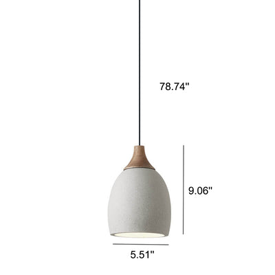 Suspension Luminaire Minimaliste en Dôme de Ciment à 1 Lumière 
