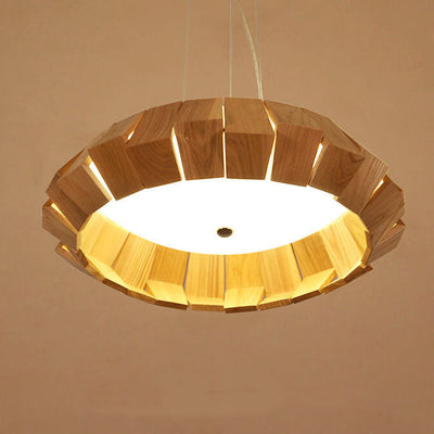 Modern Wooden Southeast Asian Style LED Flush Mount Light