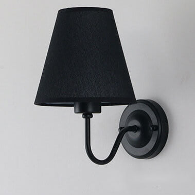 Modern Fabric Bell Shade Bend Arm 1-Light Wall Sconce Lamp