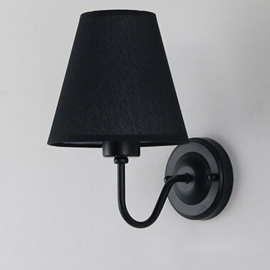 Moderne Stoff-Glockenschirm-Bogenarm-1-Licht-Wandleuchte 