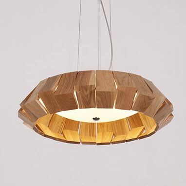 Modern Wooden Southeast Asian Style LED Flush Mount Light