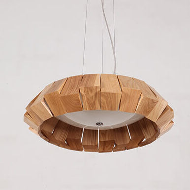 Modern Wooden Southeast Asian Style LED Flush Mount Light