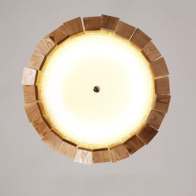 Modern Wooden Southeast Asian Style LED Flush Mount Light