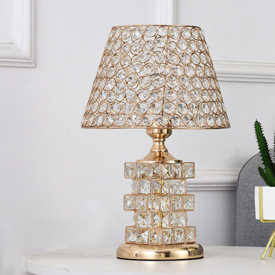 Nordic Luxury Crystal Cone Geometry 1-Light Table Lamp