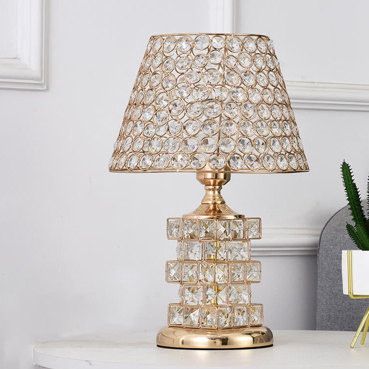Nordic Luxury Crystal Cone Geometry 1-Light Table Lamp