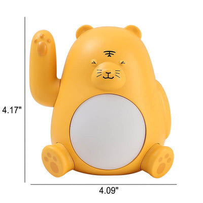 Lampe de nuit moderne créative en silicone LED USB rechargeable en forme de tigre 