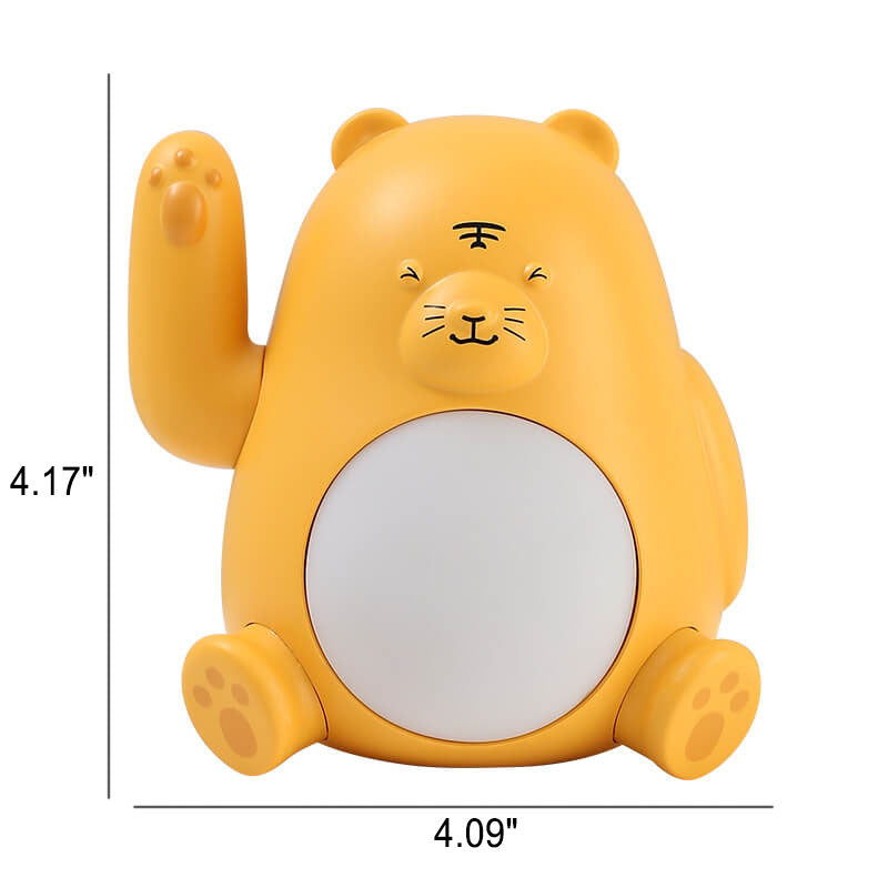 Lampe de nuit moderne créative en silicone LED USB rechargeable en forme de tigre 