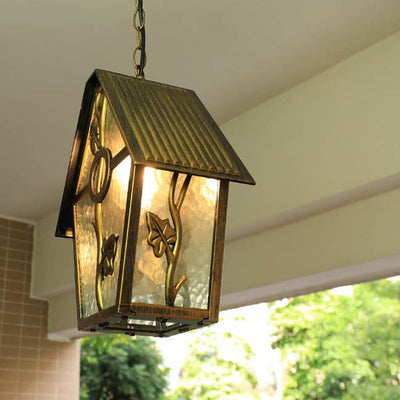 Industrial Waterproof Country Small House Design 1-Light Outdoor Pendant Light