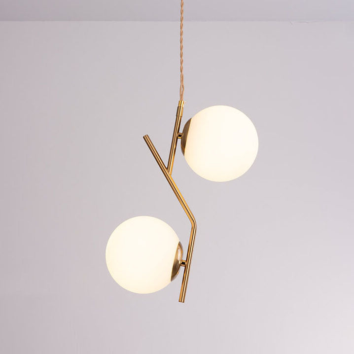 Moderner, minimalistischer Glas-Kronleuchter mit 2 Lichtinseln 