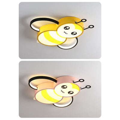 Nordic Childlike Cartoon Bee Design LED Flush Mount Light