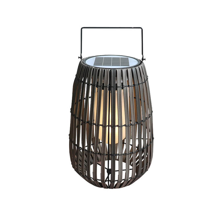 Lumière de paysage de pelouse LED solaire étanche portable en osier rustique moderne 