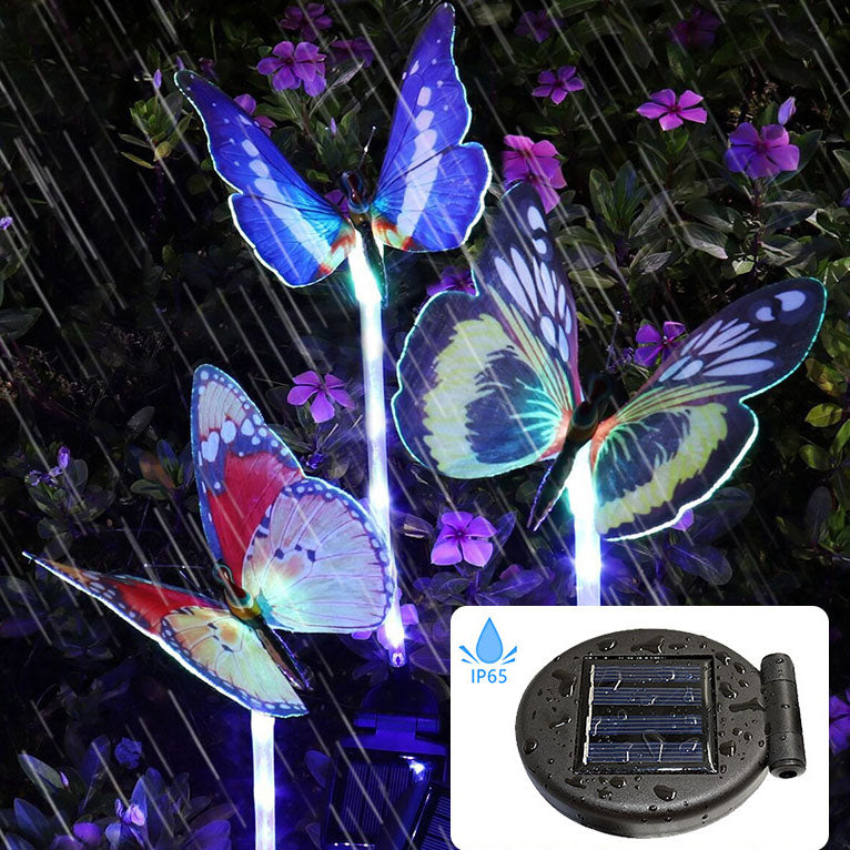 Simulation de décoration extérieure Papillon en fibre optique LED pour pelouse Insérer Lumière de paysage 