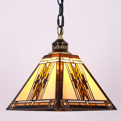 Nordic Retro Rustic Square Hardware Glass 1-Light Pendant Light