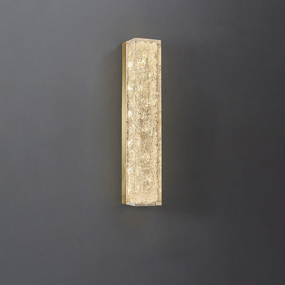 Modern Luxury Brass Clear Resin Rectangular LED Wall Sconce Lamp