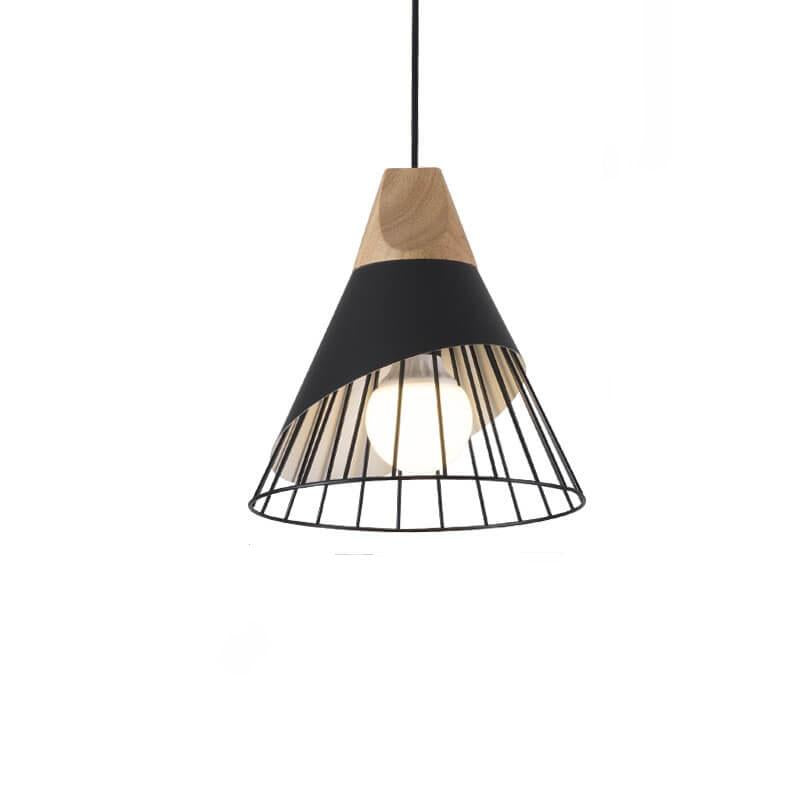 Nordic Macaron 1-Light Wire Cone Cage Pendant Light