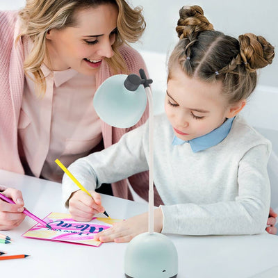 Lampe de bureau LED pour enfants avec chargement USB et dessin animé de poupée créative, soin des yeux pour la lecture 