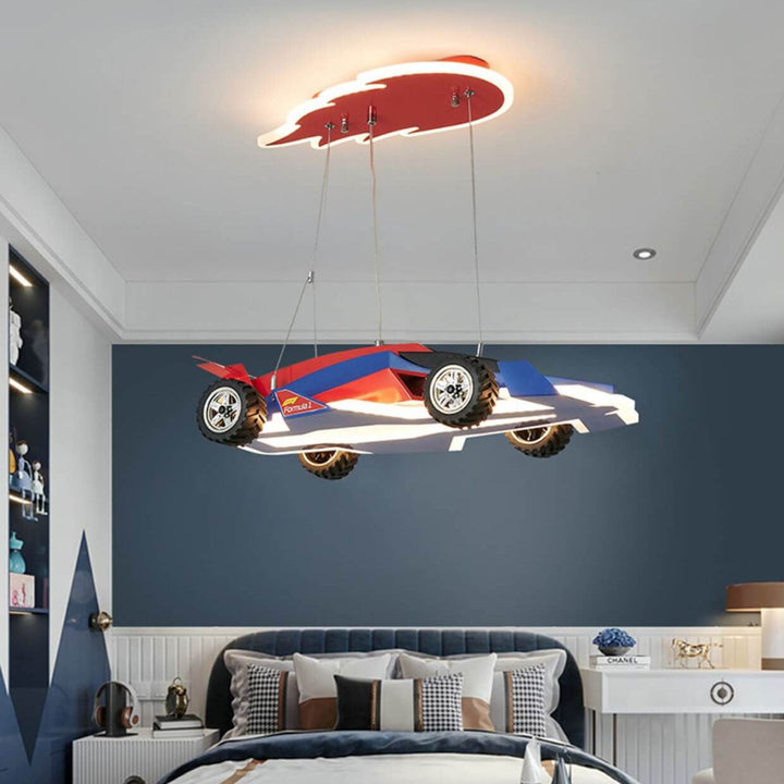 Moderne Suspension LED en Acrylique avec Fer de Course pour Enfants 