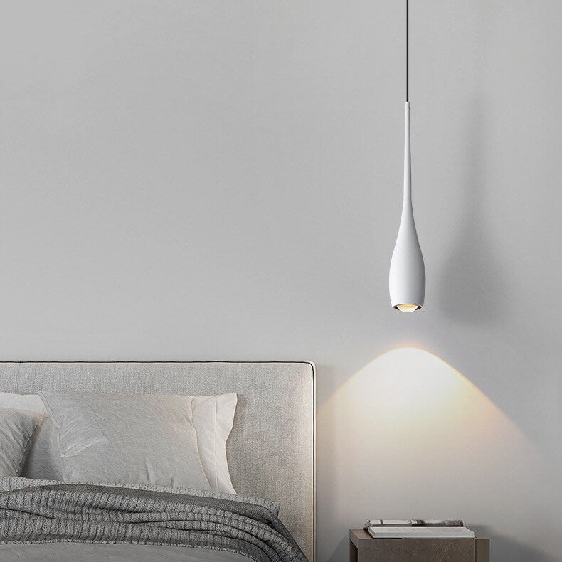 Moderner minimalistischer LED-Pendelleuchter aus Aluminium in Schwarz-Weiß mit einfarbigen Tropfen 