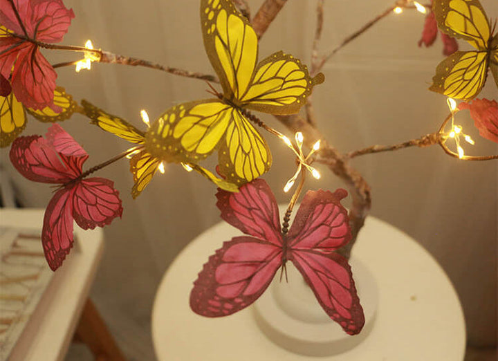Lámpara de Mesa con Luz LED de Árbol Mariposa Creativa 