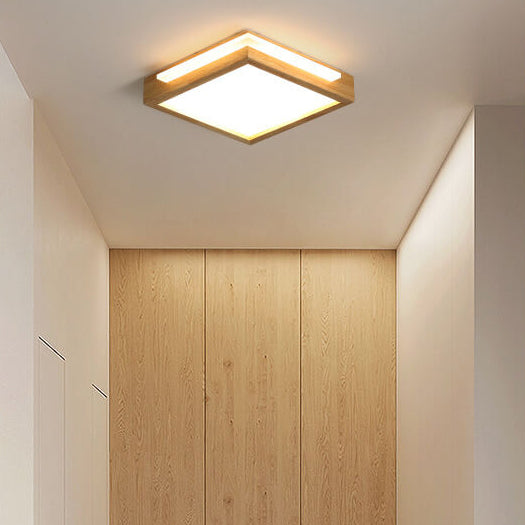 Luz de montaje empotrado LED cuadrada de madera maciza nórdica simple 