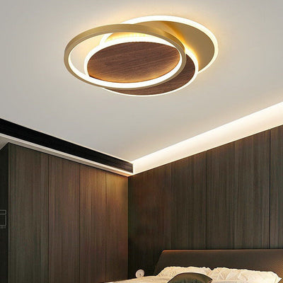 Nordic Modern Wrought Iron Circular LED Flush Mount Lighting