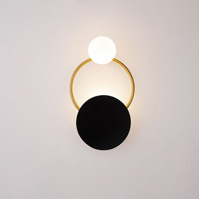 Nordic Light Luxury Round Iron Glass LED Wall Sconce Lamp