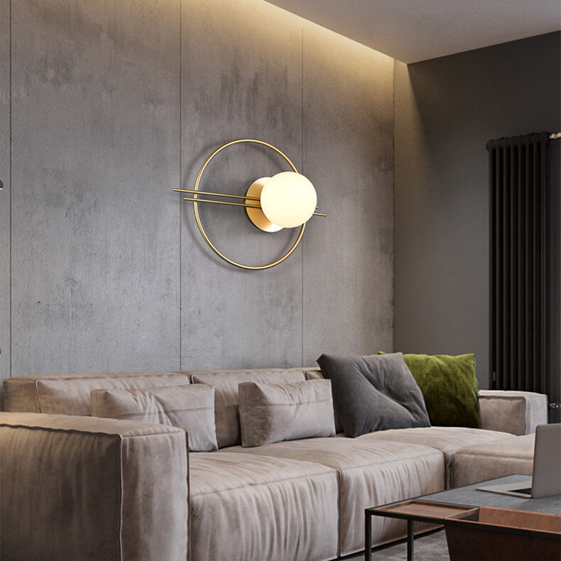 Modern Minimalist Round Glass Ball Art LED Wall Sconce Lamp