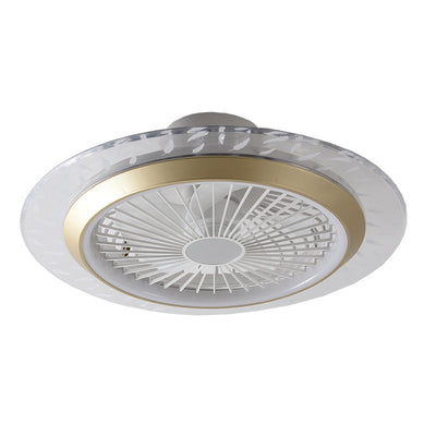 Modern RGB Acrylic Round LED Seme-Flush Mount Ceiling Fan Light