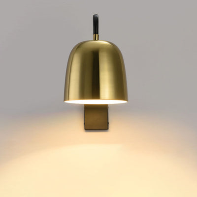 Nordic Minimalist Gold Dome Rotatable 1-Light Wall Sconce Lamp