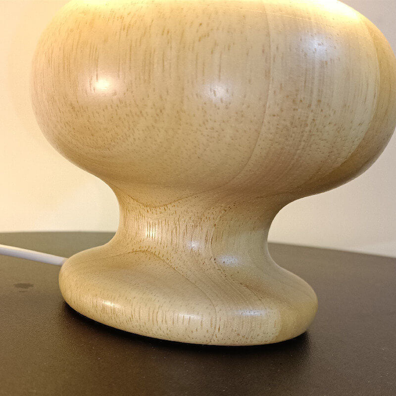 Japanese Minimalist Half-circle Log Cloth 1-Light Table Lamp